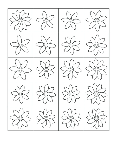 Garden Mosaic black-and-white line drawing
