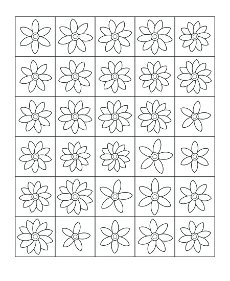 Amber Leaves Garden Mosaic — uncolored garden mosaic drawing