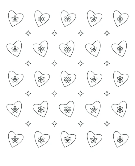 Amber Leaves Heart Lace — uncolored heart lace drawing