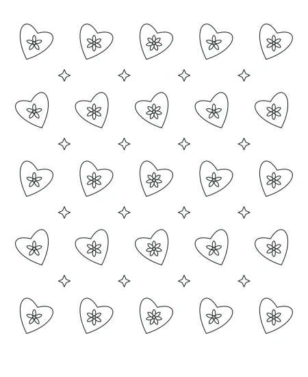 Amber Leaves Heart Lace — uncolored heart lace drawing