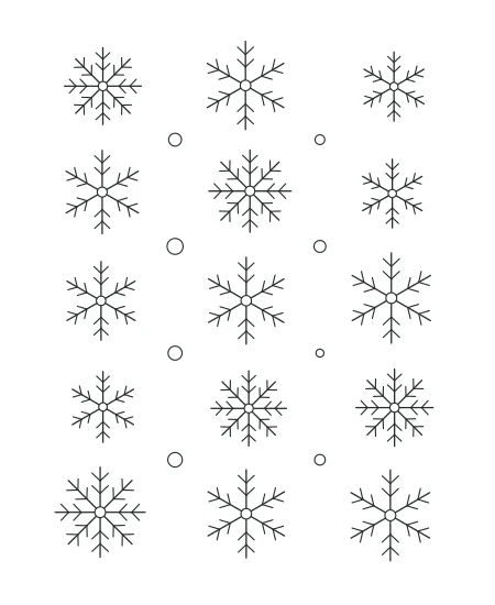 Amber Leaves Snowflake Garden — uncolored snowflake garden drawing