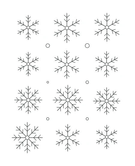Amber Leaves Snowflake Garden — uncolored snowflake garden drawing