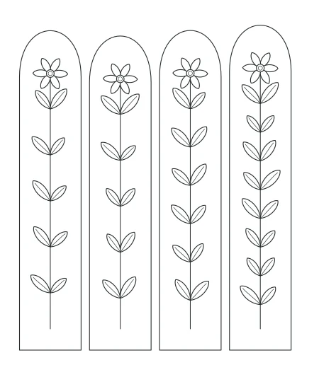 Cedar Grove Botanical Windows — uncolored botanical windows drawing