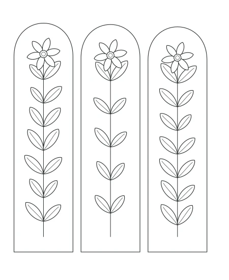 Cedar Grove Botanical Windows — uncolored botanical windows drawing