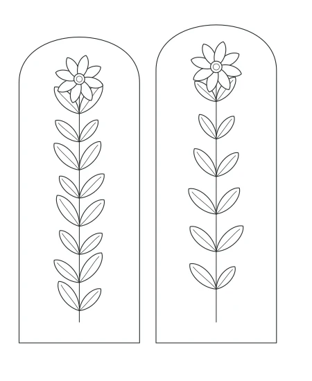 Cedar Grove Botanical Windows — uncolored botanical windows drawing
