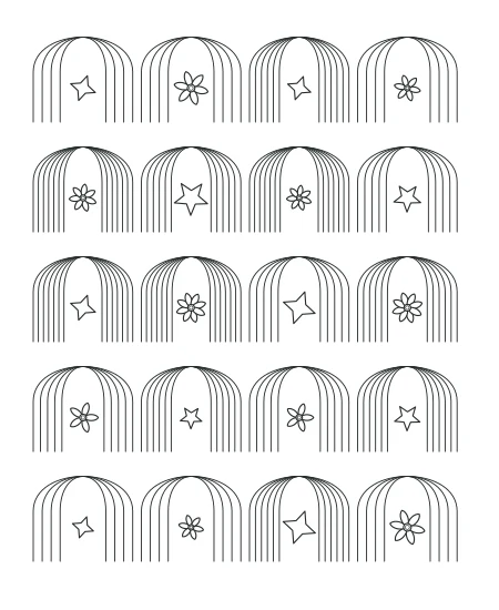 Cedar Grove Deco Arches — uncolored deco arches drawing