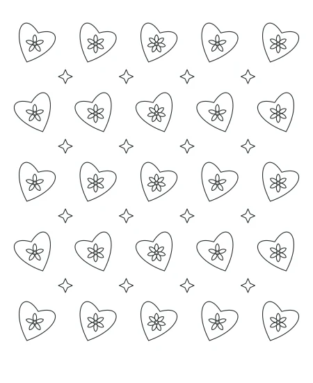 Cedar Grove Heart Lace — uncolored heart lace drawing