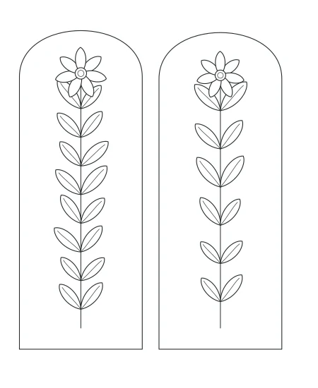 Cloud Garden Botanical Windows — uncolored botanical windows drawing