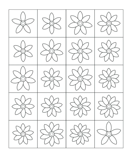 Cloud Garden Garden Mosaic — uncolored garden mosaic drawing