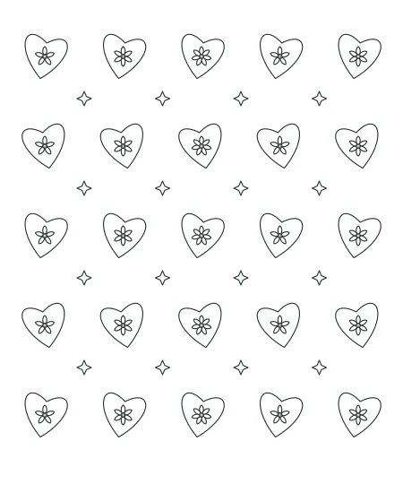Cloud Garden Heart Lace — uncolored heart lace drawing