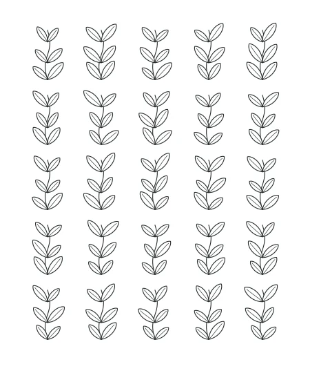 Cloud Garden Leaf Tapestry — uncolored leaf tapestry drawing