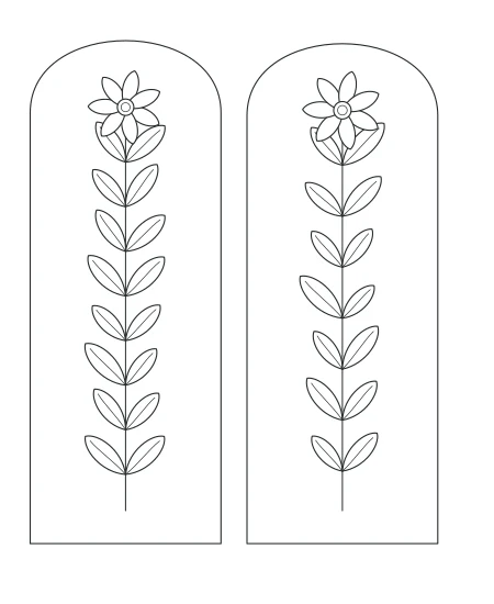 Dappled Shade Botanical Windows — uncolored botanical windows drawing