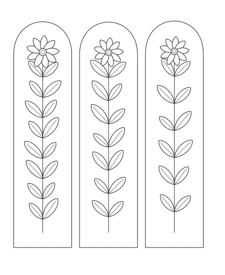 Dappled Shade Botanical Windows — uncolored botanical windows drawing