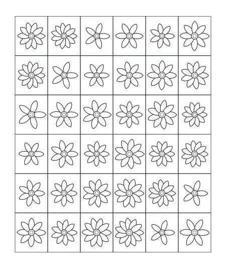 Dappled Shade Garden Mosaic — uncolored garden mosaic drawing