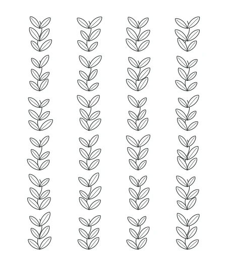 Evening Bloom Leaf Tapestry — uncolored leaf tapestry drawing