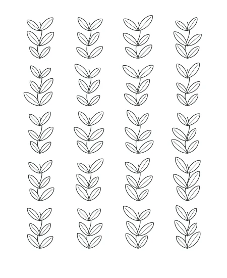 Evening Bloom Leaf Tapestry — uncolored leaf tapestry drawing