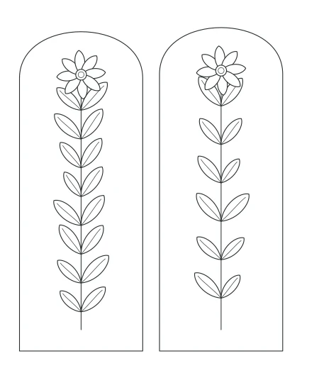 Fernlight Botanical Windows — uncolored botanical windows drawing