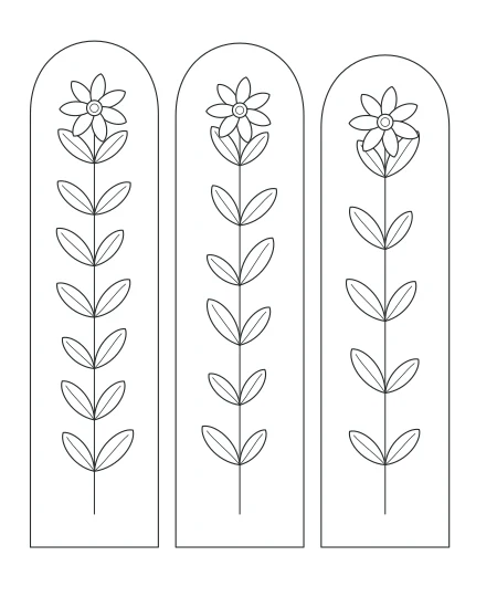 Fernlight Botanical Windows — uncolored botanical windows drawing