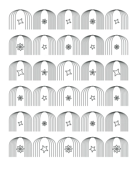Fernlight Deco Arches — uncolored deco arches drawing