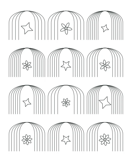 Fernlight Deco Arches — uncolored deco arches drawing