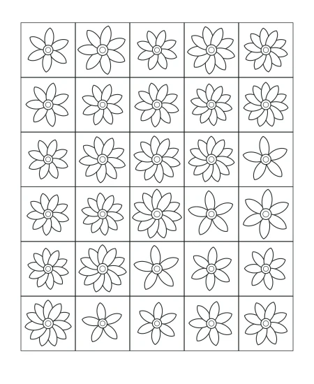Fernlight Garden Mosaic — uncolored garden mosaic drawing