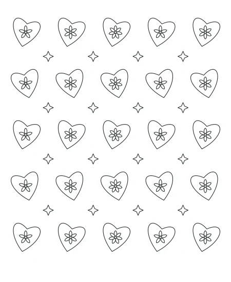 Fernlight Heart Lace — uncolored heart lace drawing