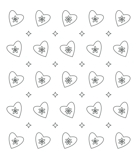 Fernlight Heart Lace — uncolored heart lace drawing