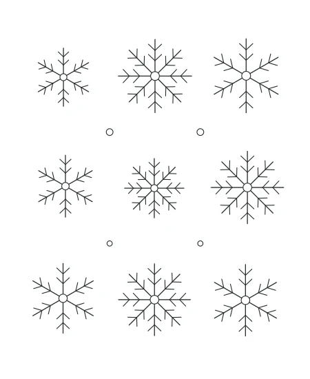 Fernlight Snowflake Garden — uncolored snowflake garden drawing