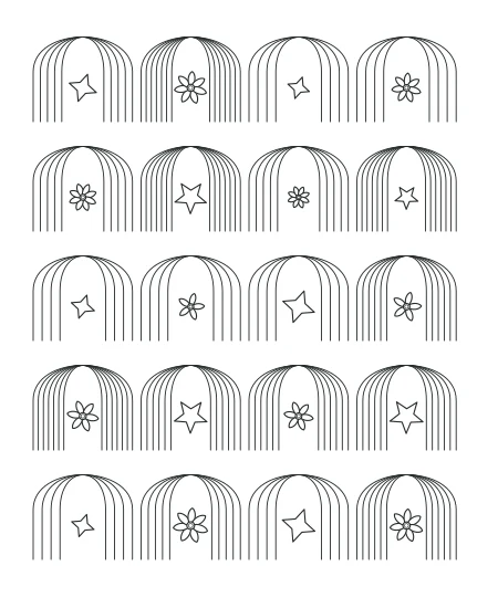 Forest Lace Deco Arches — uncolored deco arches drawing