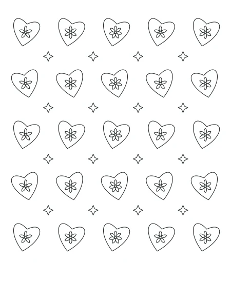 Forest Lace Heart Lace — uncolored heart lace drawing