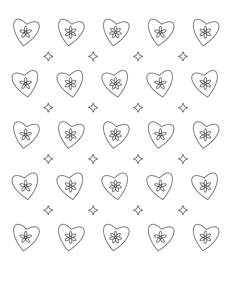 Forest Lace Heart Lace — uncolored heart lace drawing