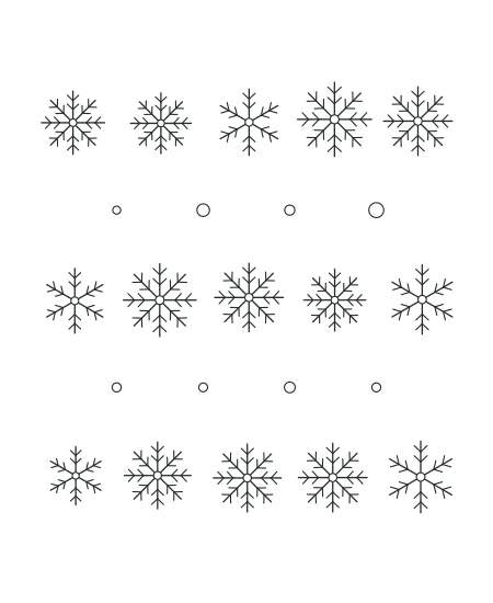 Snowflake Garden black-and-white line drawing