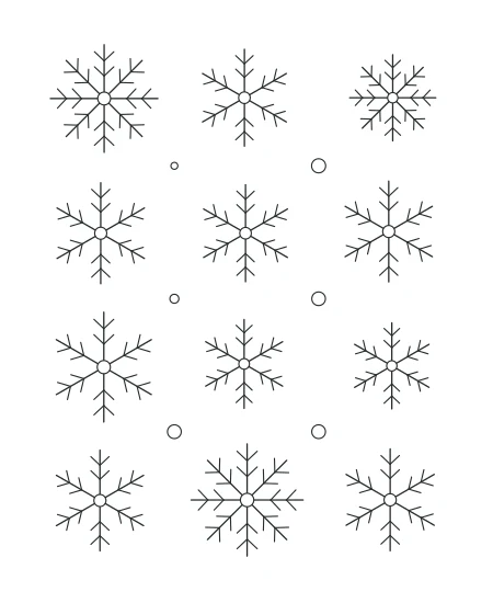 Forest Lace Snowflake Garden — uncolored snowflake garden drawing