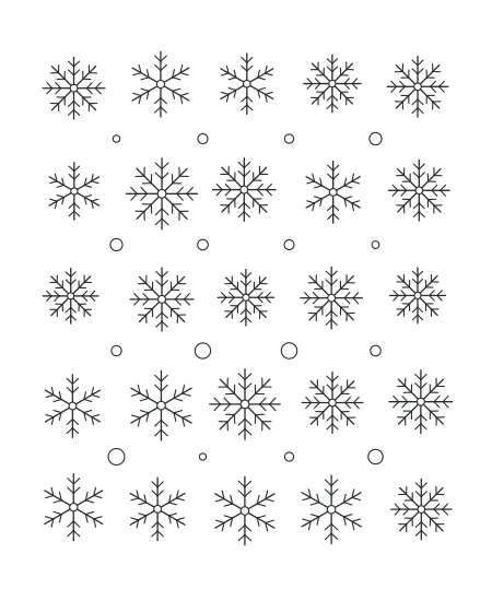 Forest Lace Snowflake Garden — uncolored snowflake garden drawing