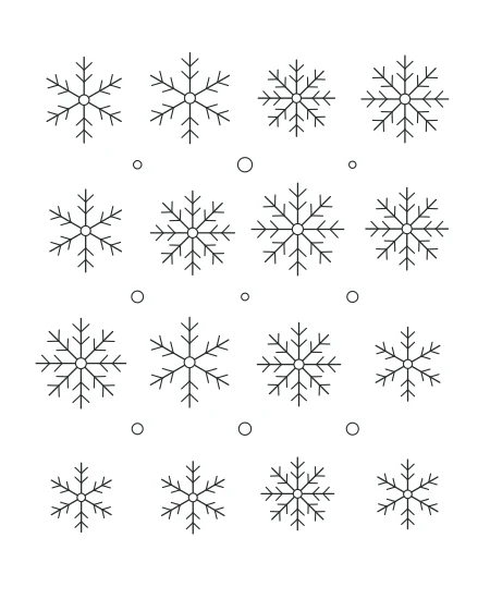 Forest Lace Snowflake Garden — uncolored snowflake garden drawing
