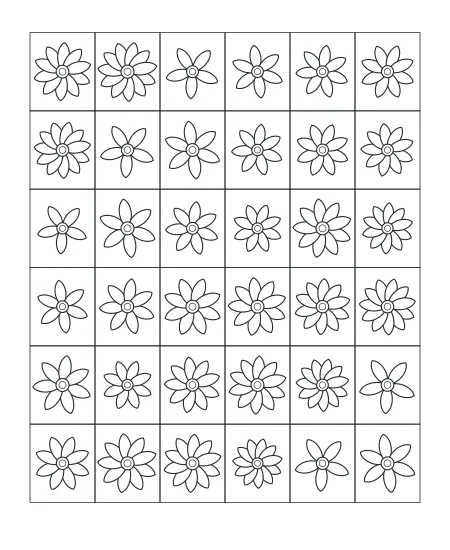 Garden Pause Garden Mosaic — uncolored garden mosaic drawing