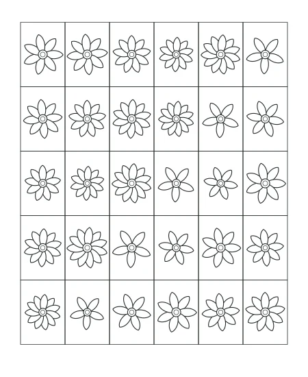 Garden Pause Garden Mosaic — uncolored garden mosaic drawing
