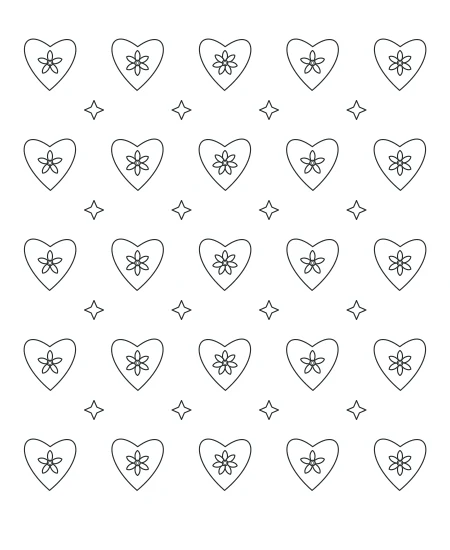Garden Pause Heart Lace — uncolored heart lace drawing