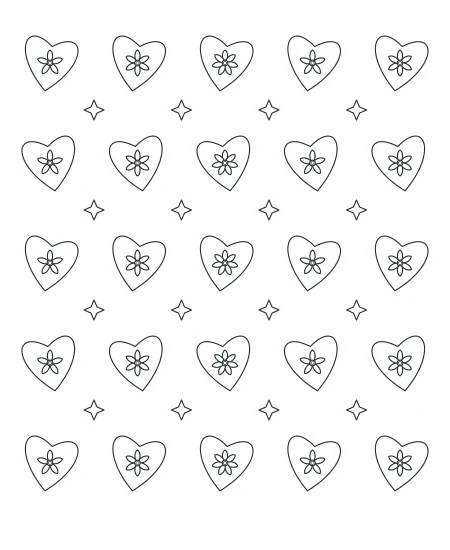 Garden Pause Heart Lace — uncolored heart lace drawing
