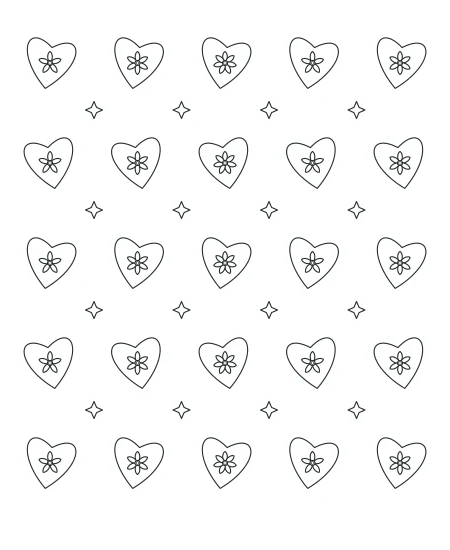 Garden Pause Heart Lace — uncolored heart lace drawing
