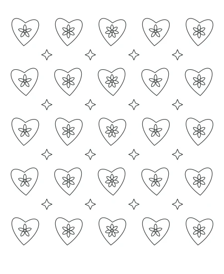 Garden Pause Heart Lace — uncolored heart lace drawing