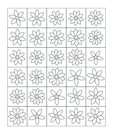Garden Mosaic black-and-white line drawing