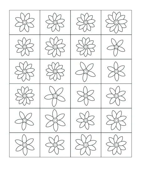 Garden Reverie Garden Mosaic — uncolored garden mosaic drawing
