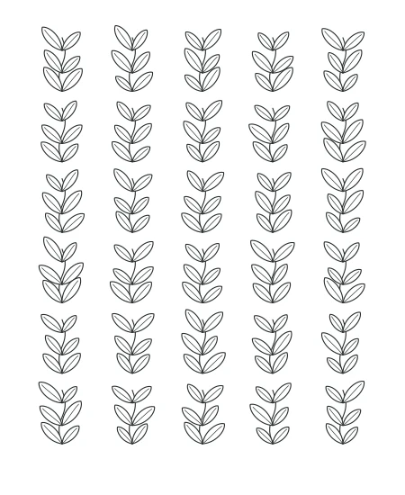 Garden Reverie Leaf Tapestry — uncolored leaf tapestry drawing