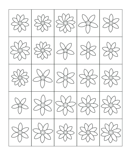 Gentle Rhythm Garden Mosaic — uncolored garden mosaic drawing