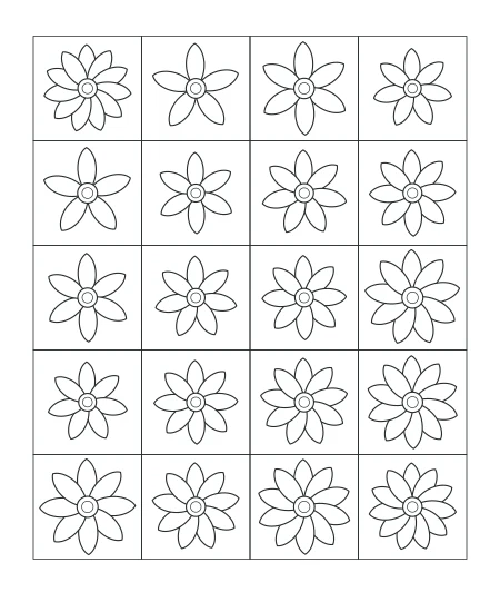 Gentle Rhythm Garden Mosaic — uncolored garden mosaic drawing