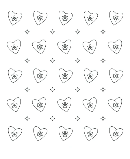 Gentle Rhythm Heart Lace — uncolored heart lace drawing