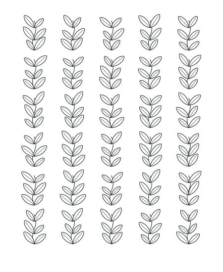 Gentle Rhythm Leaf Tapestry — uncolored leaf tapestry drawing