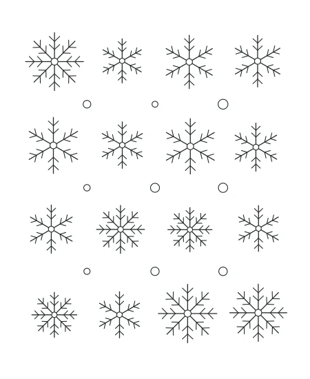 Gentle Rhythm Snowflake Garden — uncolored snowflake garden drawing