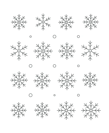 Gentle Rhythm Snowflake Garden — uncolored snowflake garden drawing